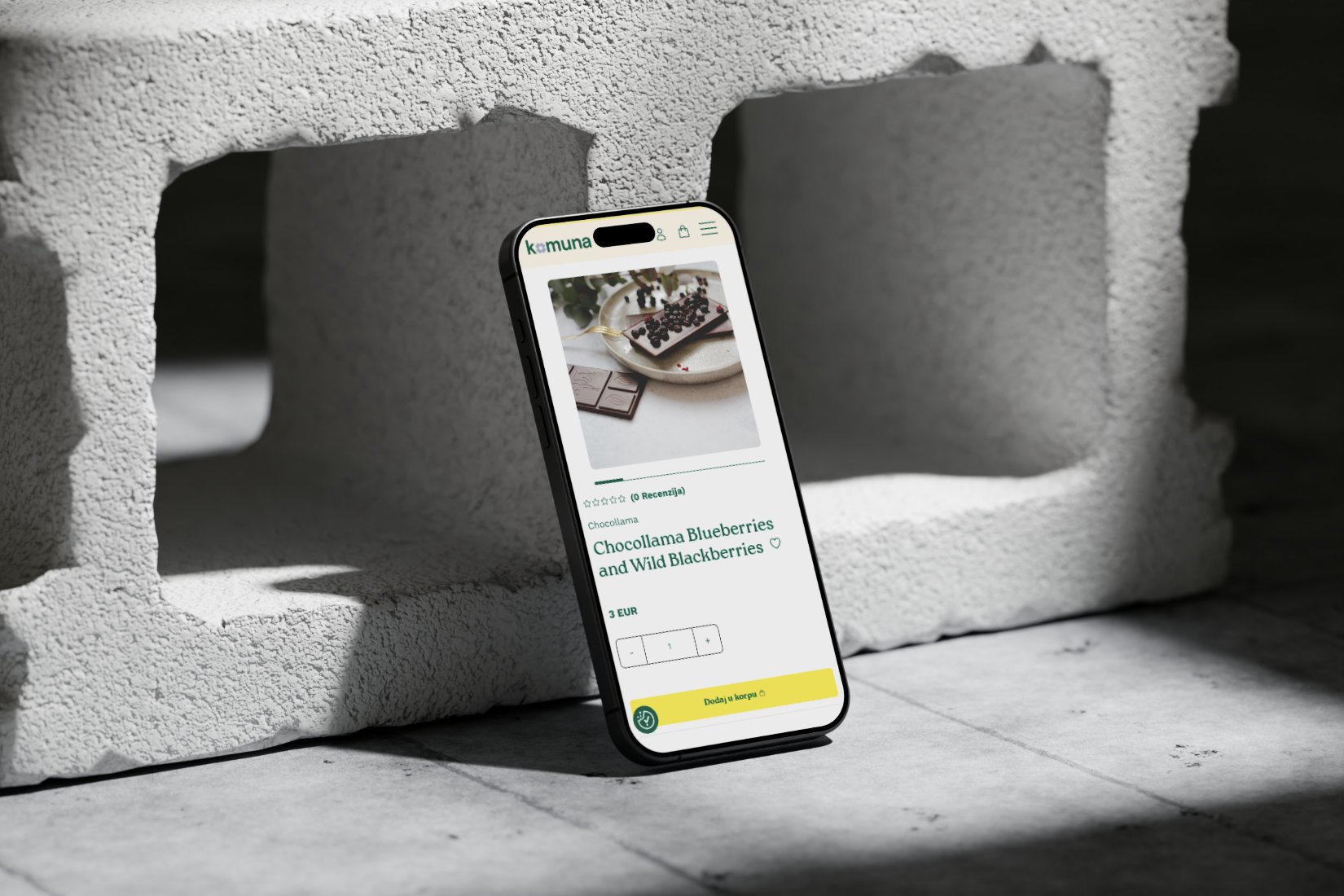 komuna market mobile product mockup
