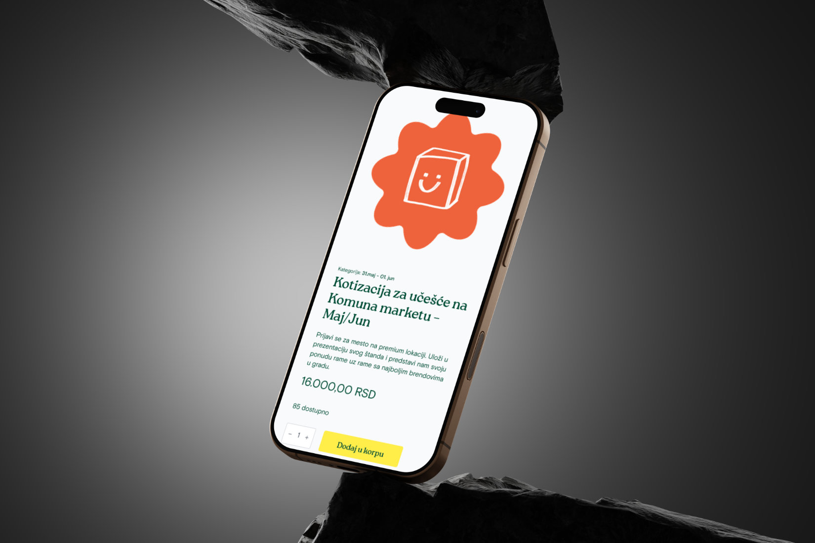 komuna weekend bazzar fest mobile mockup